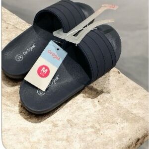 Buy one get one 50% off 
Cat & Jack Navy Blue Kids Slide Sandals